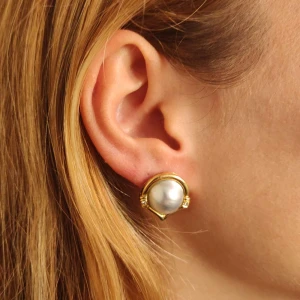 Brincos Ouro 18K, Pérolas E Diamantes Brincos Ouro 18K, Pérolas E Diamantes