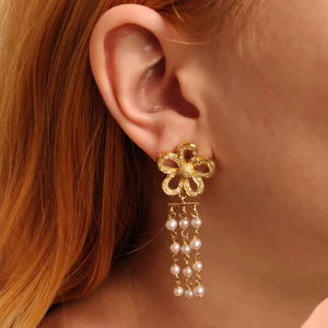 Brincos Ouro 18K, Pérolas E Diamantes Brincos Ouro 18K, Pérolas E Diamantes