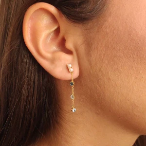 Brincos Ouro 18K, Pérolas E Topázios