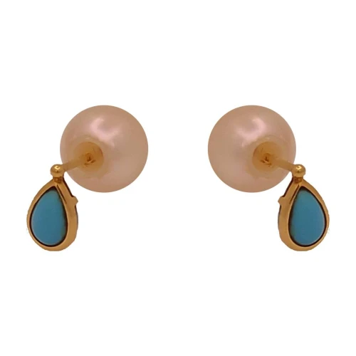 Brincos Ouro 18K, Pérolas E Turquesas