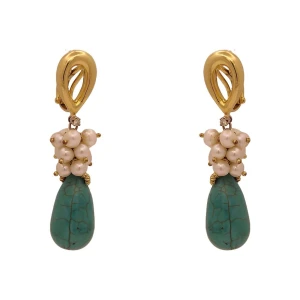 Brincos Ouro 18K, Pérolas, Turquesas E Diamantes