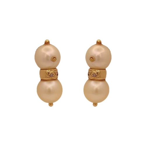 Brincos Ouro 18K, Pérolas e Diamantes