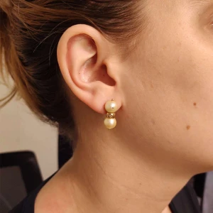 Brincos Ouro 18K, Pérolas e Diamantes Brincos Ouro 18K, Pérolas e Diamantes