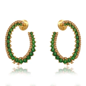 Brincos Ouro 18K, Quartzos E Diamantes