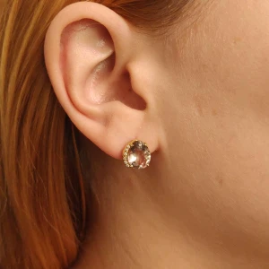 Brincos Ouro 18K, Quartzos E Diamantes Brincos Ouro 18K, Quartzos E Diamantes