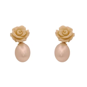 Brincos Ouro 18K, Resina E Pérolas Brincos Ouro 18K, Resina E Pérolas