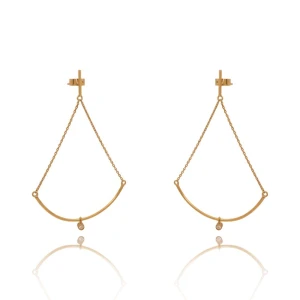 Brincos Ouro 18K Rose E Diamantes