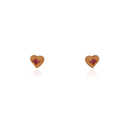 Brincos Ouro 18K (Rose) E Safiras