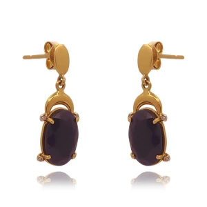 Brincos Ouro 18K, Safiras E Diamantes