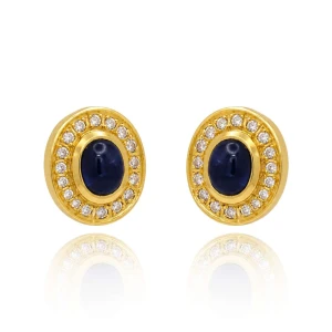 Brincos Ouro 18K, Safiras E Diamantes