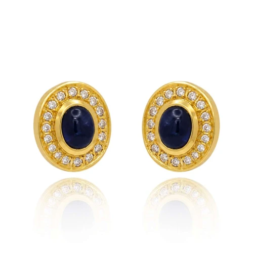 Brincos Ouro 18K, Safiras E Diamantes
