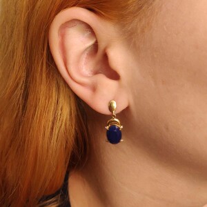 Brincos Ouro 18K, Safiras E Diamantes