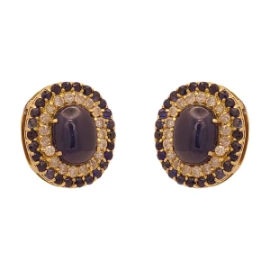 Brincos Ouro 18K, Safiras E Diamantes