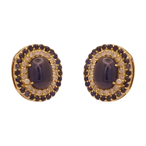 Brincos Ouro 18K, Safiras E Diamantes