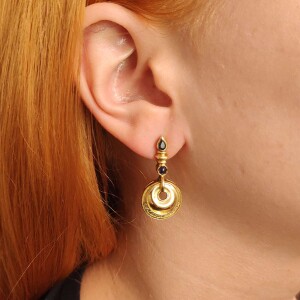 Brincos Ouro 18K, Safiras E Diamantes