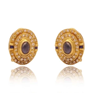 Brincos Ouro 18K, Safiras E Diamantes