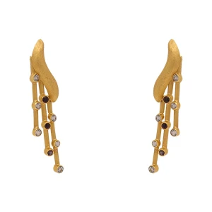 Brincos Ouro 18K, Safiras E Topázios Brincos Ouro 18K, Safiras E Topázios