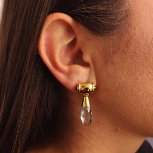 Brincos Ouro 18K, Topázios E Rubelitas