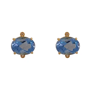 Brincos Ouro 18K, Topázios E Safiras