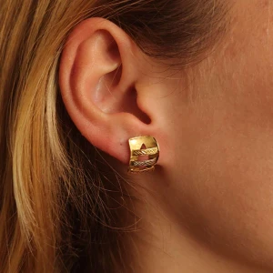 Brincos Ouro 18K Três Cores