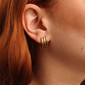 Brincos Ouro 18K Três Cores