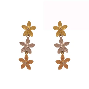 Brincos Ouro 18K Três Cores