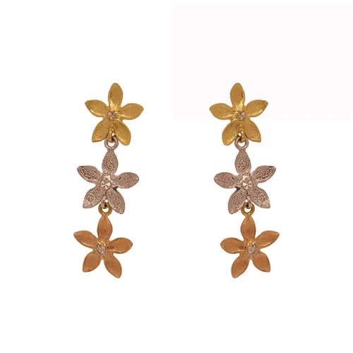 Brincos Ouro 18K Três Cores