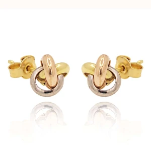 Brincos Ouro 18K Três Cores