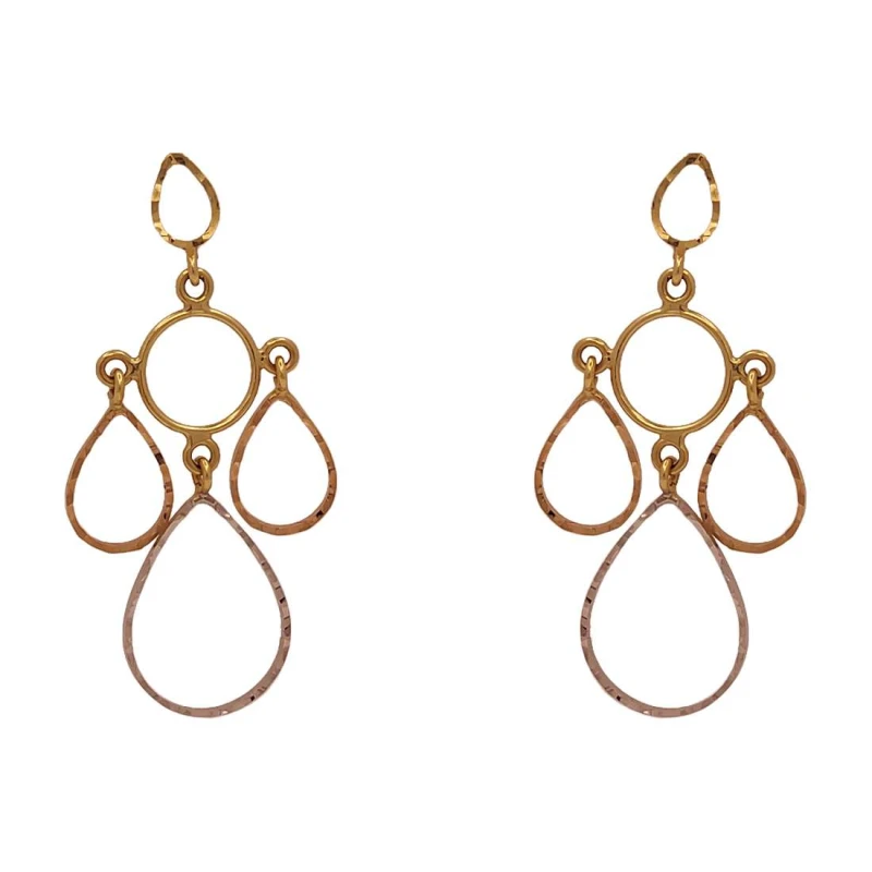 Brincos Ouro 18K Três Cores Brincos Ouro 18K Três Cores
