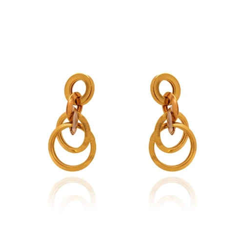 Brincos Ouro 18K Três Cores