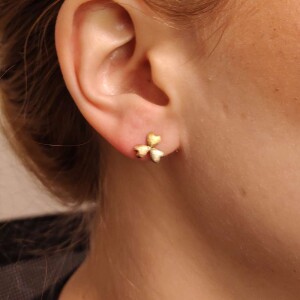 Brincos Ouro 18K Três Cores