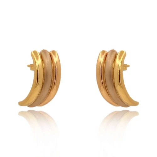 Brincos Ouro 18K Três Cores