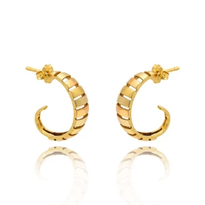 Brincos Ouro 18K Três Cores