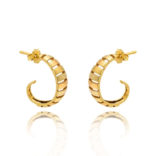 Brincos Ouro 18K Três Cores