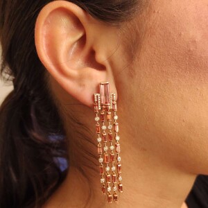 Brincos Ouro 18K, Turmalinas, Topázios E Diamantes