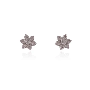 Brincos Ouro Branco 18K E Diamantes