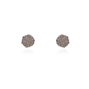 Brincos Ouro Branco 18K E Diamantes
