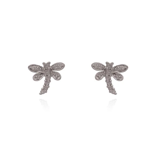 Brincos Ouro Branco 18K E Diamantes