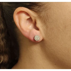 Brincos Ouro Branco 18K E Diamantes