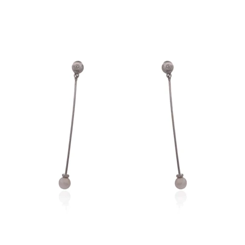 Brincos Ouro Branco 18K, Pérolas E Diamantes