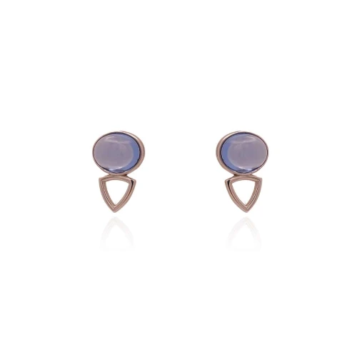 Brincos Ouro Branco 18K e Topázios Azuis