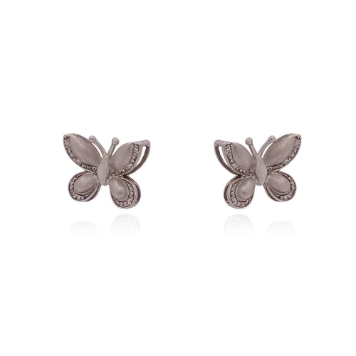 Brincos Ouro Branco E Diamantes