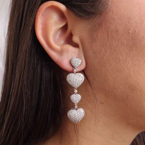 Brincos Ouro Branco E Diamantes Brincos Ouro Branco E Diamantes