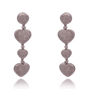 Brincos Ouro Branco E Diamantes Brincos Ouro Branco E Diamantes