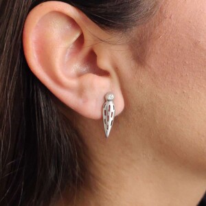 Brincos Ouro Branco E Diamantes