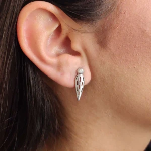 Brincos Ouro Branco E Diamantes