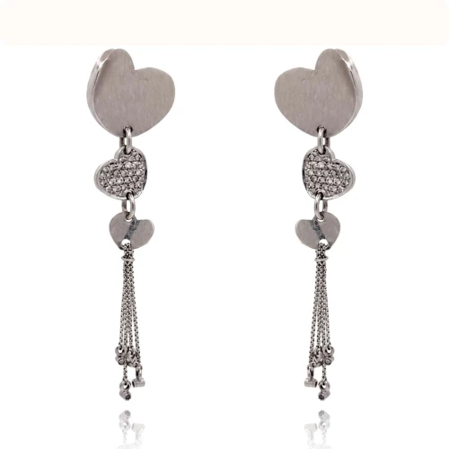 Brincos Ouro Branco E Diamantes