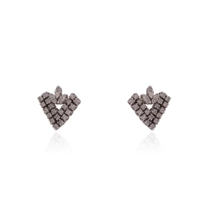 Brincos Ouro Branco E Diamantes