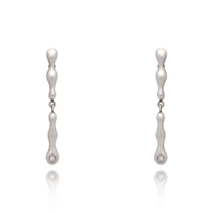 Brincos Ouro Branco E Diamantes