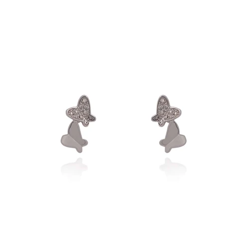 Brincos Ouro Branco E Diamantes